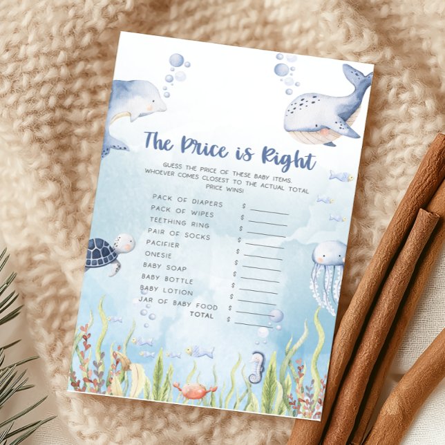 Papier Blue Under the Sea Shower Prince is Right Game (Under the Sea Baby Shower Game)