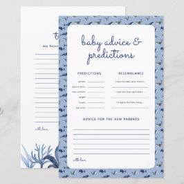 Papier Blue Whale Coral Baby shower Prédictions Jeu