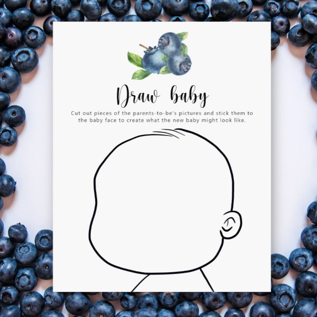 Papier Blueberries - dessiner bébé - jeu de baby shower (Créateur téléchargé)