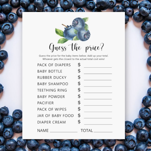 Papier Blueberries - Devinez le prix ! Jeu (Créateur téléchargé)