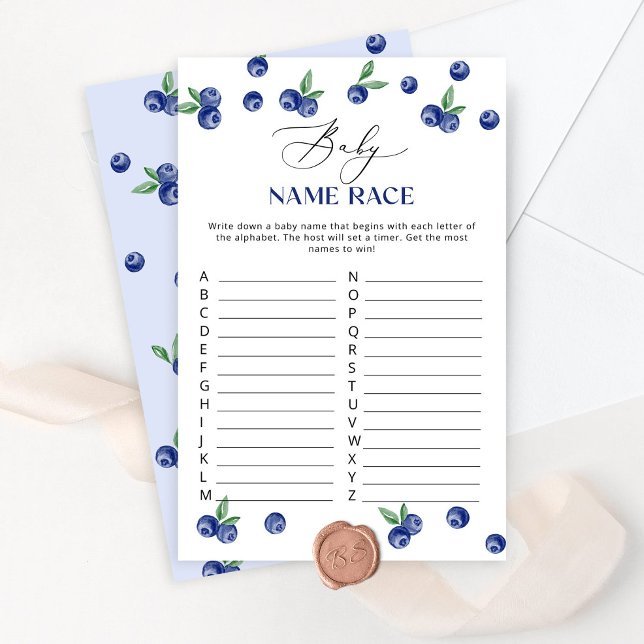 Papier Blueberry baby shower Baby jeu de course de nom (Créateur téléchargé)