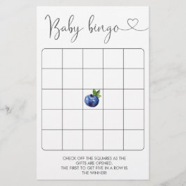 Papier Blueberry Baby shower Jeu de Bingo