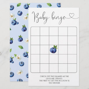 Papier Blueberry Baby shower Jeu de Bingo