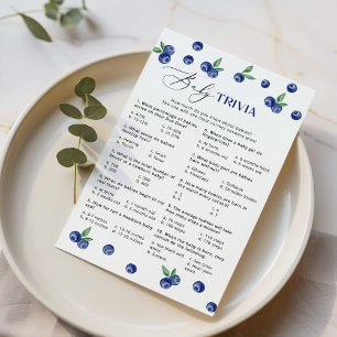 Papier Blueberry Baby Trivia jeu de baby shower