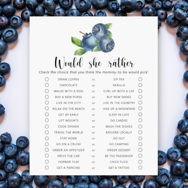 Papier Blueberry - Elle Plairait Baby shower Jeu (Créateur téléchargé)