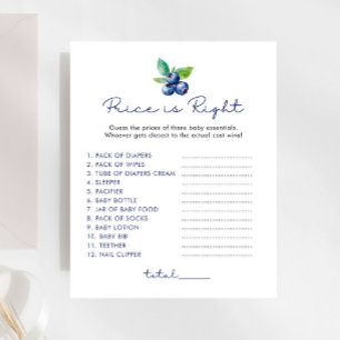 Papier Blueberry Price est le bon jeu de Baby shower