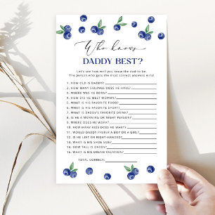 Papier Blueberry Qui connaît papa meilleur baby shower je