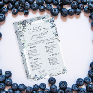 Papier Blueberry Whats in Your Purse Baby shower Jeu