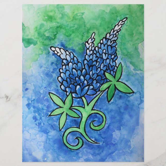 Papier Bluebonnets du Texas (Devant)