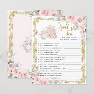 Papier Blush Floral Déverser le jeu de Fête des mariées d