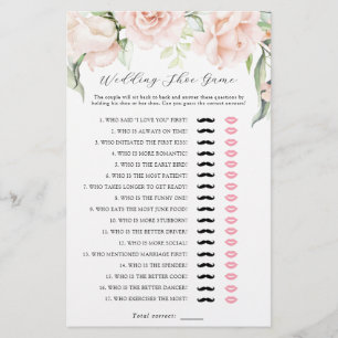 Papier Blush Floral Green Mariage Chaussure jeu nuptiale