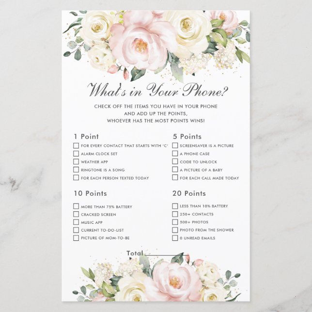Papier Blush Ivory Floral Qu'est-ce que dans votre téléph (Devant)