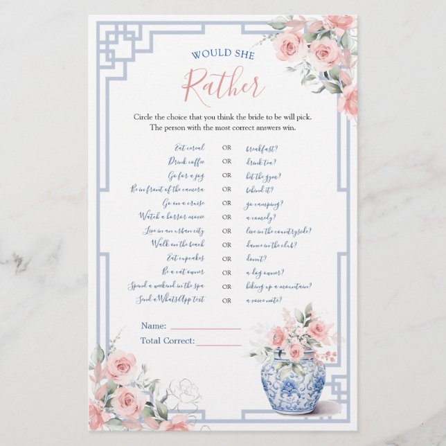 Papier Blush Pink Ginger Jar Chinoiserie (Devant)