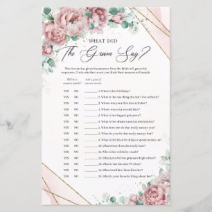 Papier Blush rose eucalyptus or Que disait le marié