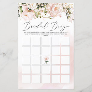 Papier Blush rose Floral Boho Fête des mariées Jeu de Bin