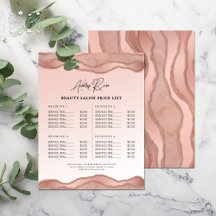 Blush Rose Gold Agate Beauté Salon Tarifs