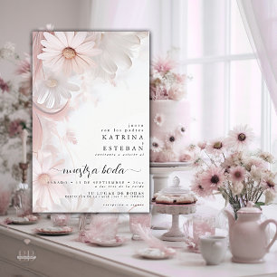 Papier Boda en español blush rosa margaritas 2