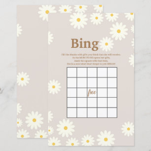 Papier Bohème blanc marguerite Aquarelle Bingo Jeu