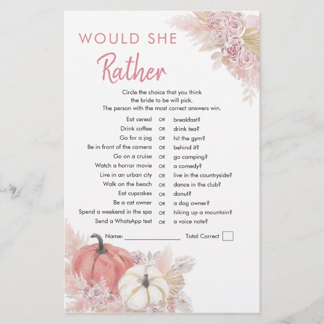 Papier Bohemian Fall in Love Citrouille Voudrait-elle mie (Devant)