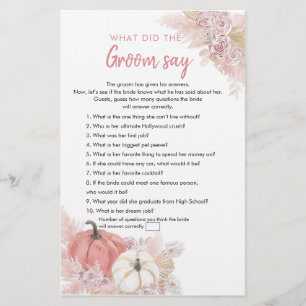Papier Bohemian Fall in Love Citrouille What Groom Say Ca