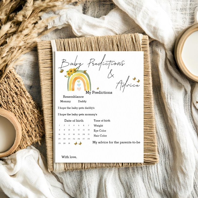 Papier Boho Arc-en-ciel avec tournesol Baby Predictions J (Créateur téléchargé)