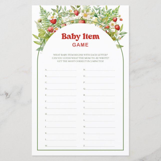 Papier Boho Arch Berry Sweet Strawberry Baby Article Jeu (Devant)