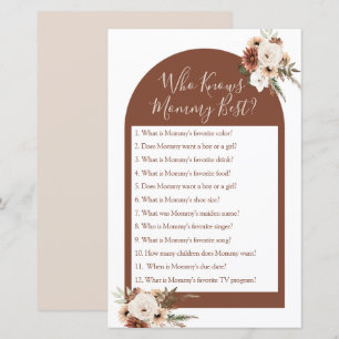 Papier Boho Arch Terracota Qui Connaît Mommy Meilleur Jeu