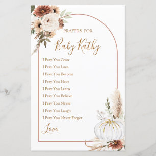 Papier Boho Arch White Citrouille Love Prayers for Baby S
