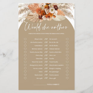 Papier Boho arche terracotta pampas Voudrait-elle mieux j