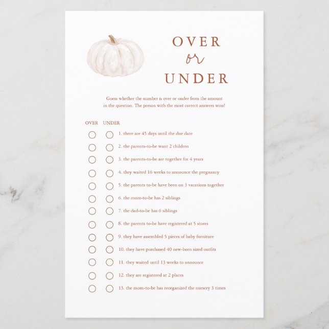 Papier Boho Automne Citrouille Au-Dessus Ou En-Dessous De (Devant)