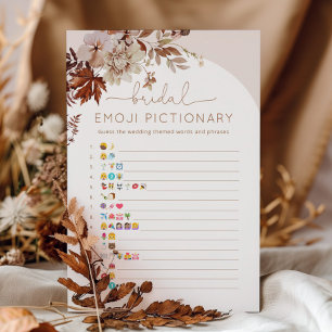 Papier Boho automne nuptiale douche émoji jeu pictionnair