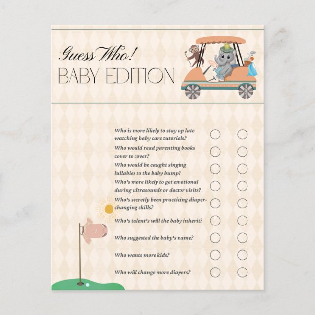 Papier Boho Baby shower Devine Qui ! Édition bébé (Devant)