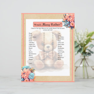 Papier Boho Baby shower Ours Rose Serait Moment Plutôt Je