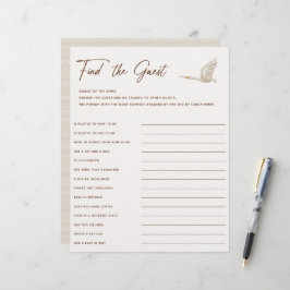 Papier Boho Baby shower Trouver Le Jeu D'Invités