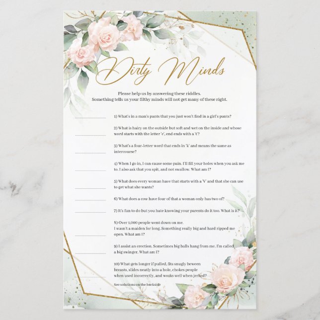 Papier Boho blush et verdure or Dirty Minds jeu (Devant)