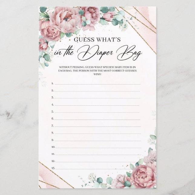 Papier Boho blush roses Devinez ce qui est dans le sac de (Devant)