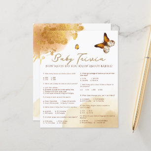 Papier Boho Butterfly Baby Trivia Baby shower Jeu