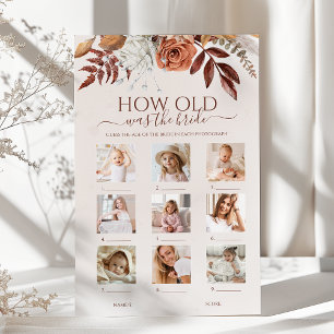 Papier Boho Combien D'Âge Était Le Jeu De Fête des mariée