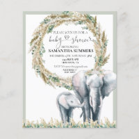 Boho Eléphant Mère Herbe de la Pampa Baby Shower