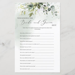 Papier Boho Eucalyptus qui connaît la mariée et le marié 