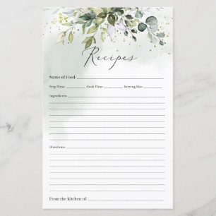 Papier Boho Eucalyptus verdure feuillage or recette d'or 