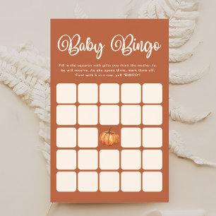 Papier Boho Fall Citrouille Baby shower Bingo Jeu