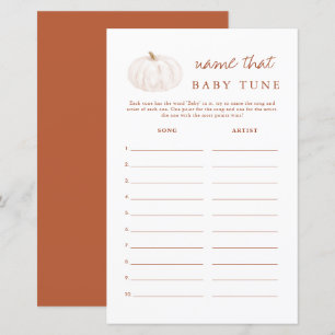 Papier Boho Fall Citrouille Nom That Tune Baby shower Jeu