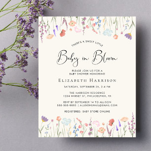 Papier Boho Fleur sauvage Baby in Bloom Shower Invitation