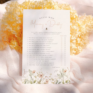 Papier Boho Fleur sauvage Devine Qui Fille Baby shower Je