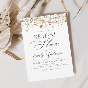 Papier Boho Fleur sauvage Fête des mariées Script Invitat