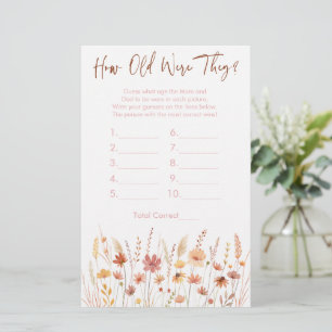 Papier Boho Fleurs sauvages Quel Âge Ont Été Ils Douche J
