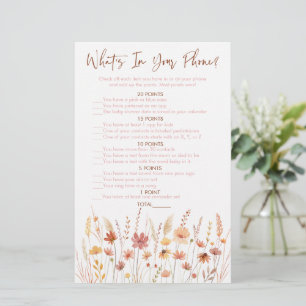 Papier Boho Fleurs sauvages What's In Your Phone Shower G