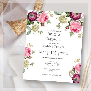 Papier Boho Floral   Invitation de douche nuptiale