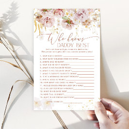 Papier Boho floral Qui connaît papa meilleur jeu de baby 